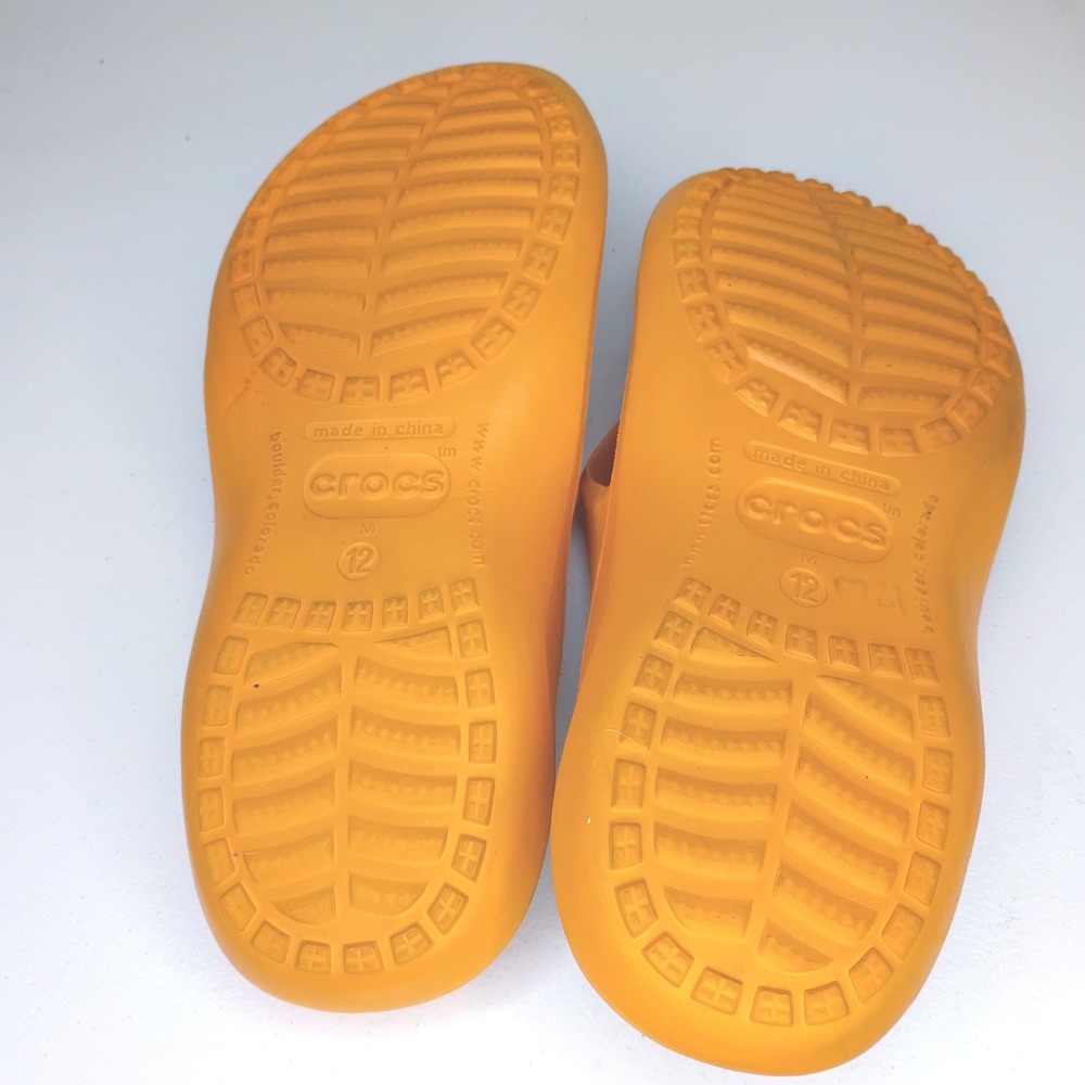 Crocs Thong Sandals Men's Size 12 Orange Flip Flops - Picture 7 of 8